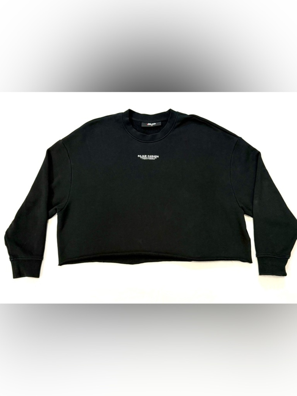 Pajar Canada Black Cropped Boxy Logo Sweatshirt XL